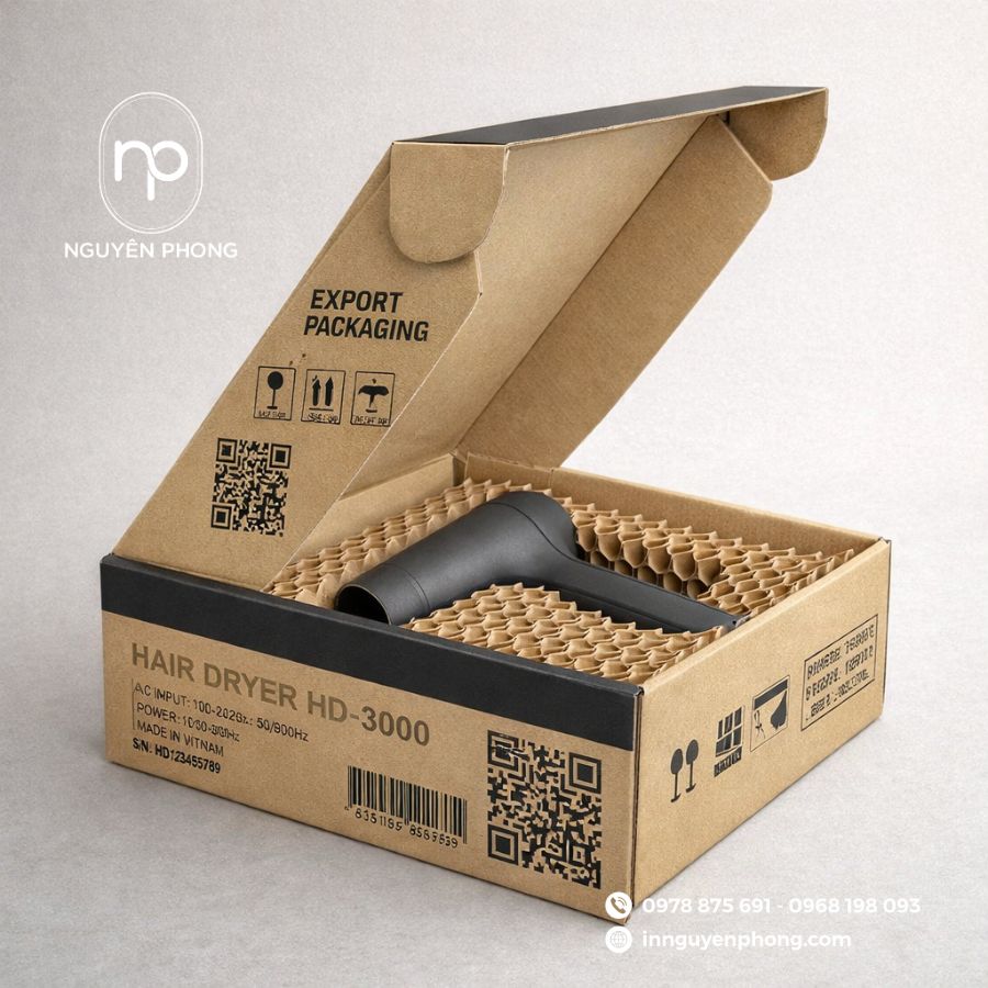 Mẫu hộp carton đựng máy sấy 